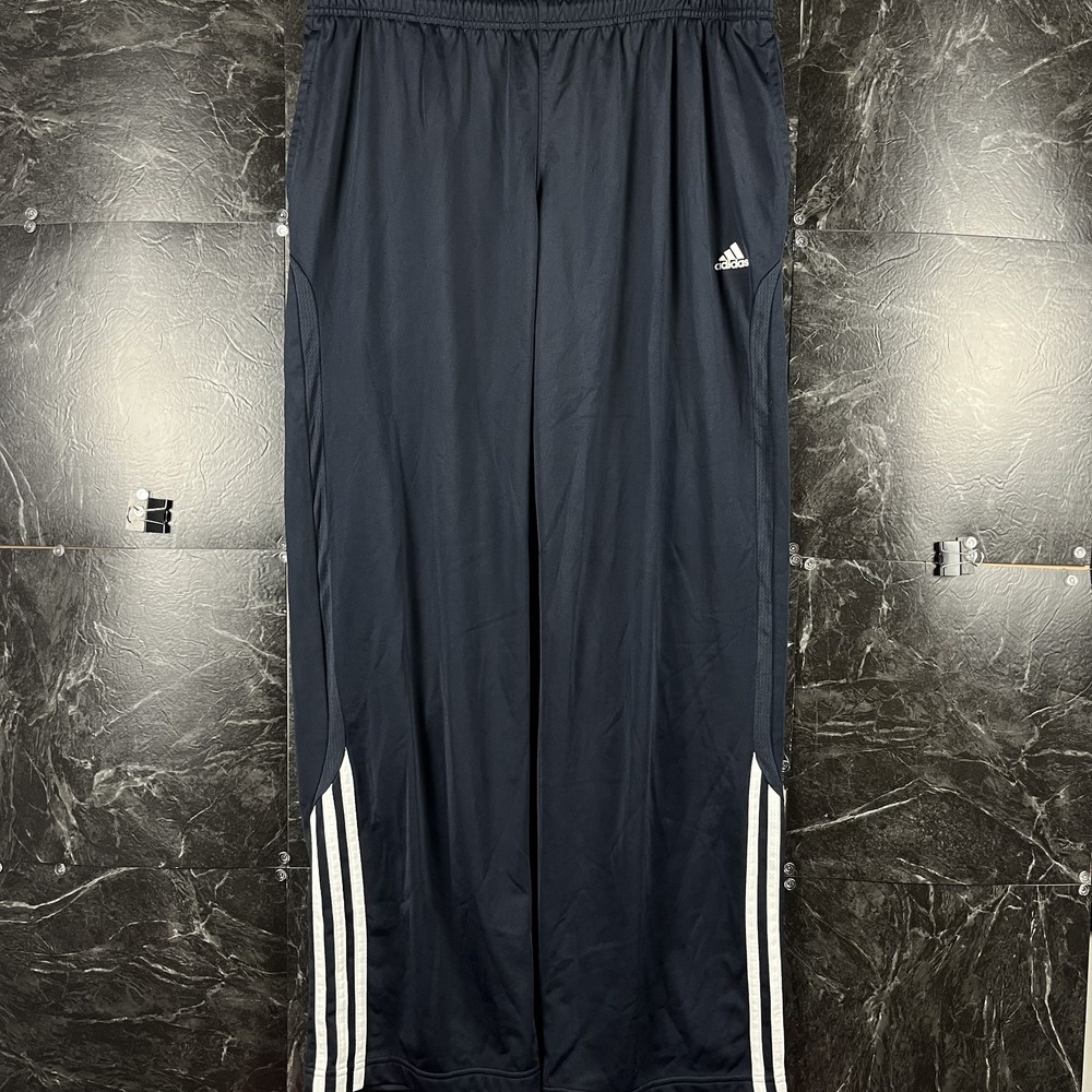 Adidas Men's Navy Striped Hem Sweatpants Large